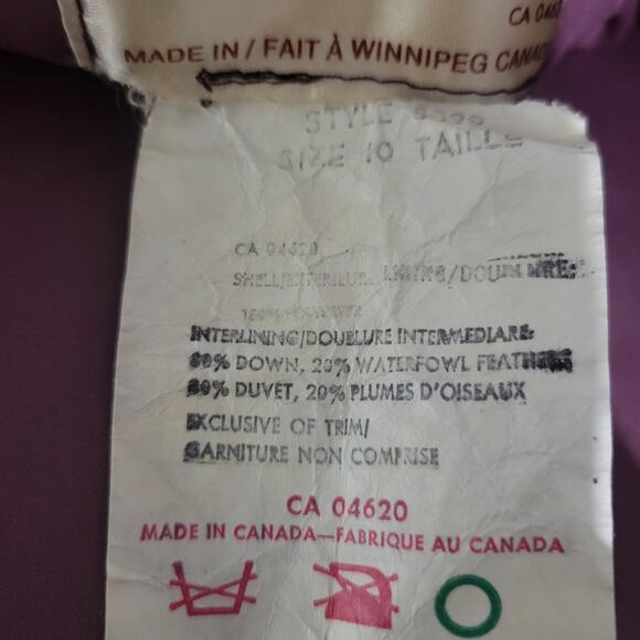 Vintage Quilted Puffer Coat Purple Duck Goose Down Long Midi Puff Sleeves Small - Picture 16 of 16